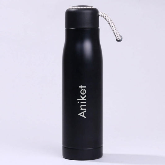 Black Insulated Bottle With Loop