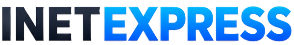The logo for INET EXPRESS, featuring the text 'INET' in a dark navy blue gradient and 'EXPRESS' in a bright blue gradient, set against a plain white background.