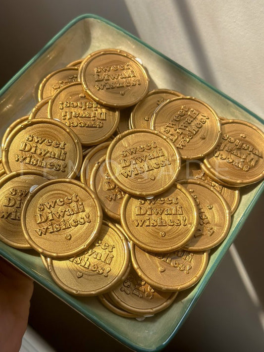 Pre-Designed Wax Buttons | Sweet Diwali Wishes | Gold